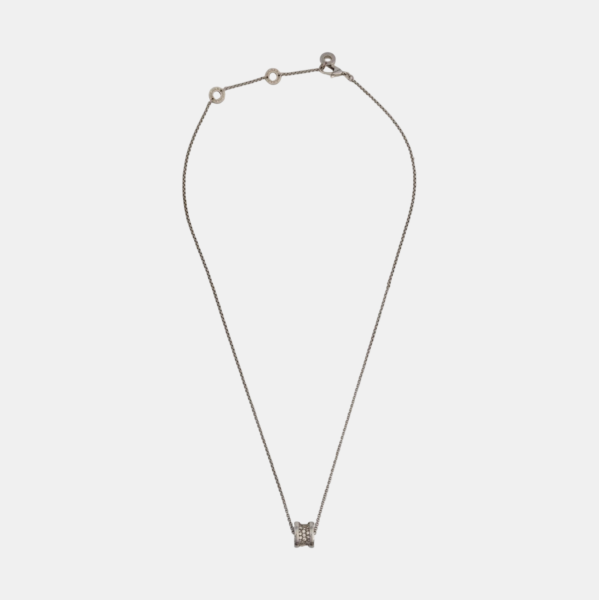 B.ZERO1 18k White Gold Silver Necklace