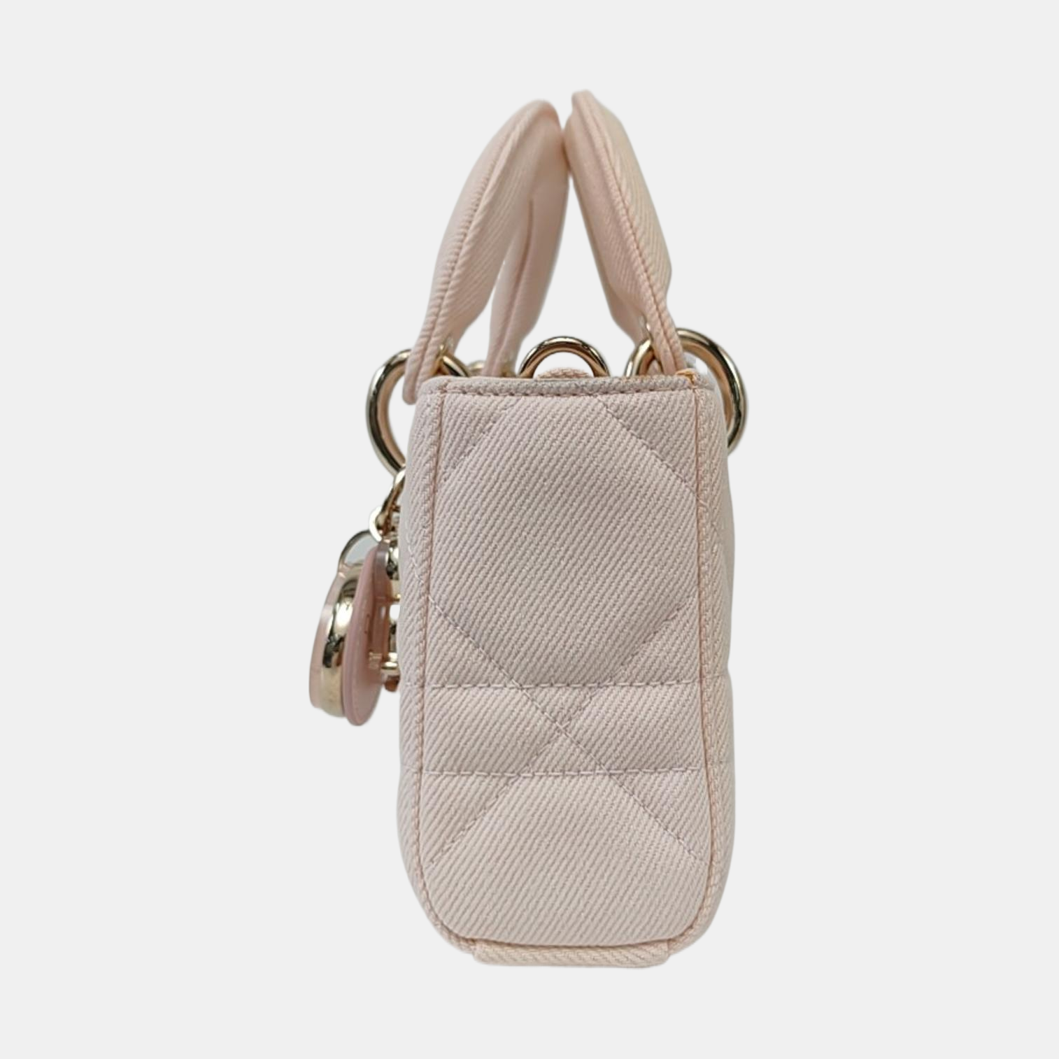 Authenticated pre-owned  Lady D-Joy Cannage Canvas Pink - Tote Bag at Looply