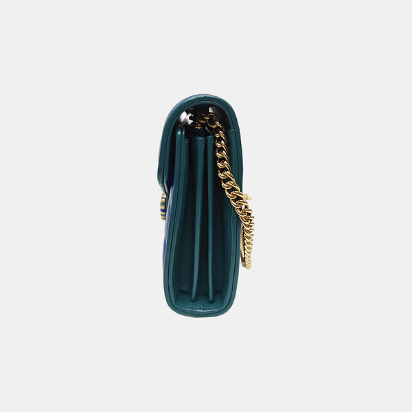 GG Marmont Mini Quilted Calfskin Blue