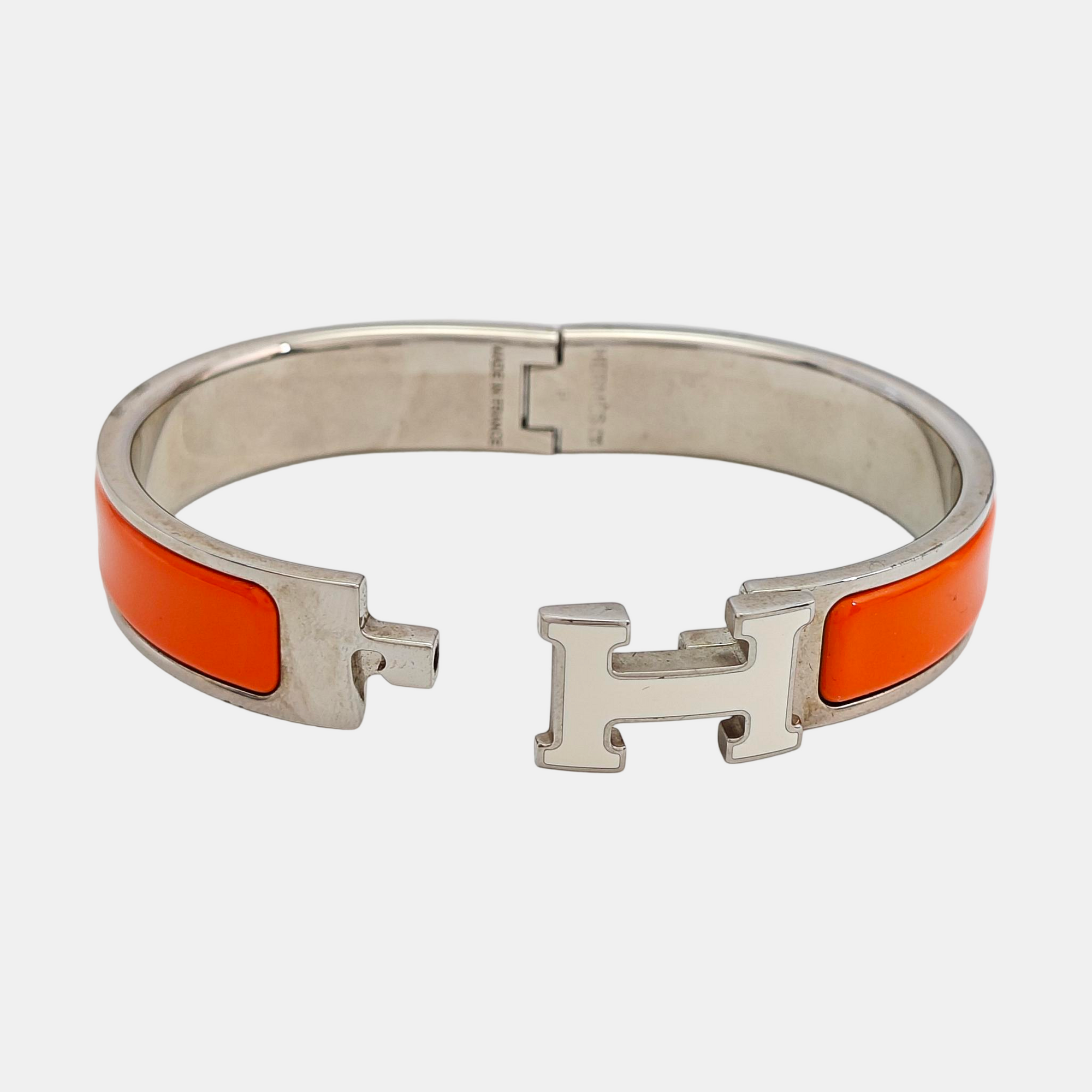 Clic H Metal Silver Bangle