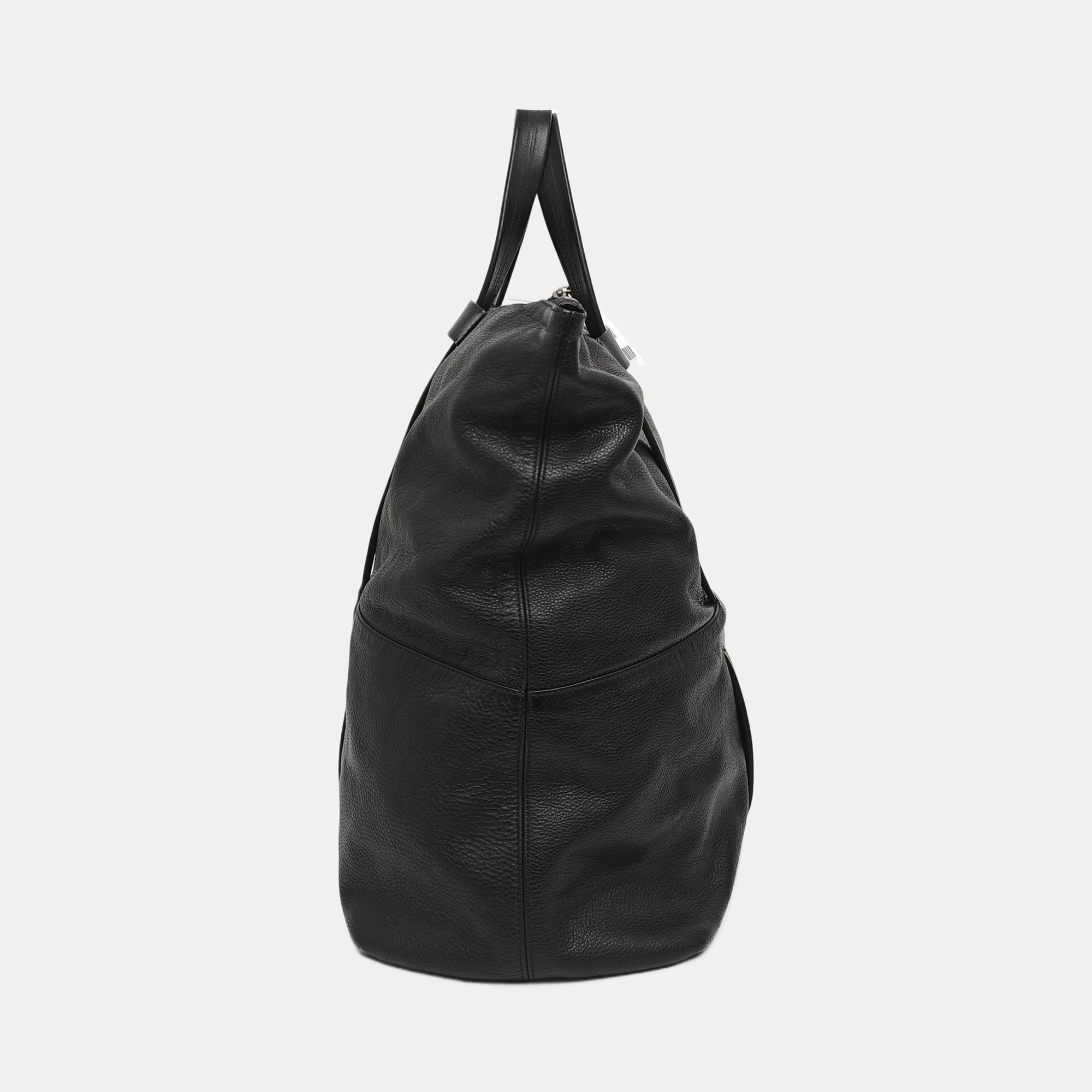 Calfskin Top Handle Bag Black