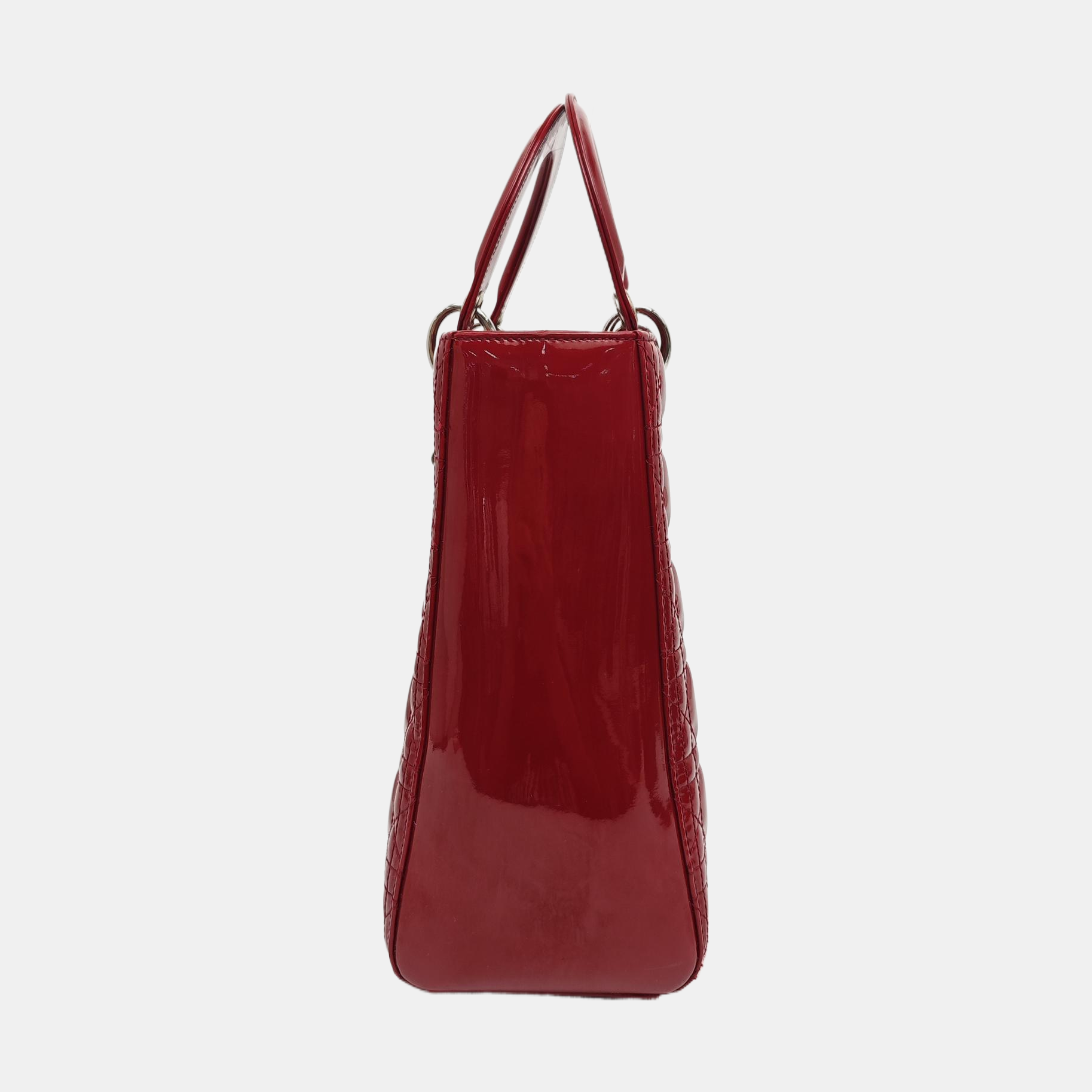 Lady Dior Large Cannage Patent Leather Red