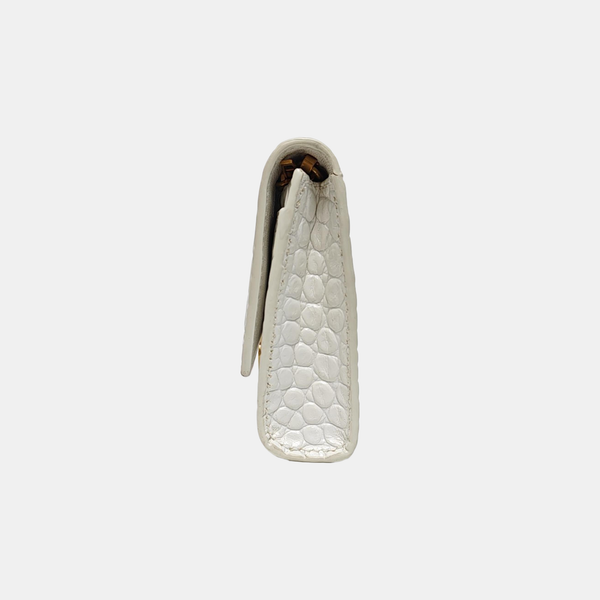 Hourglass Wallet On Chain Mini Calfskin White