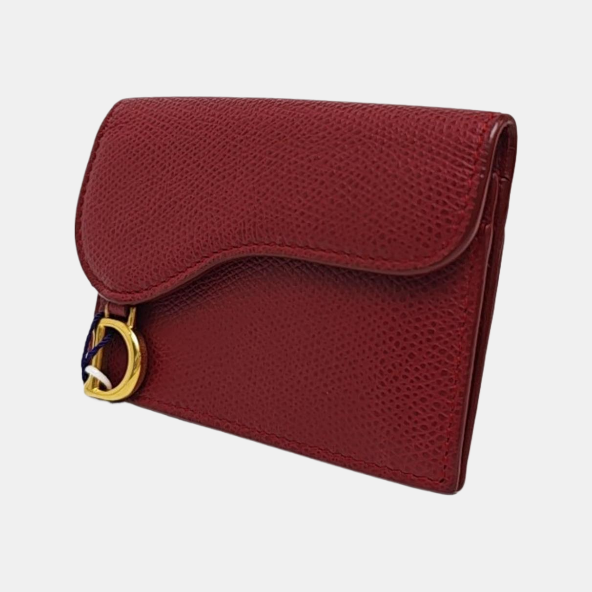 Saddle Mini Calfskin Red Card Holder