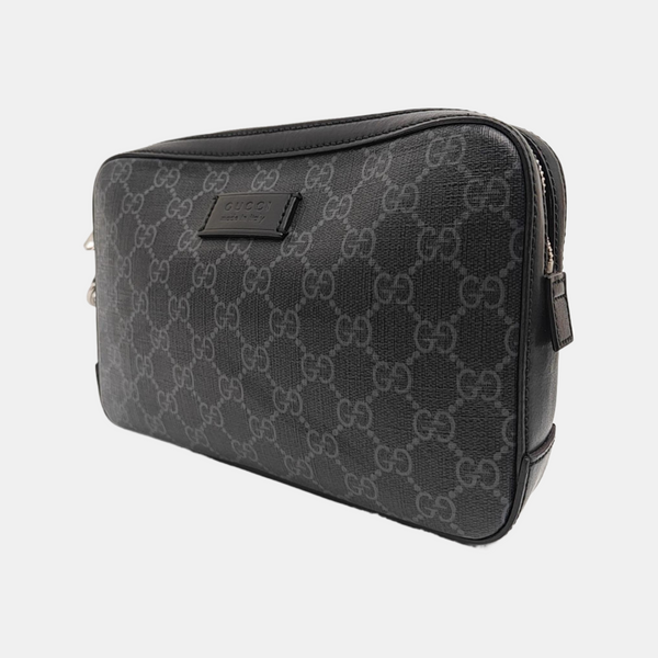 GG Supreme Small Monogram Coated Canvas Black