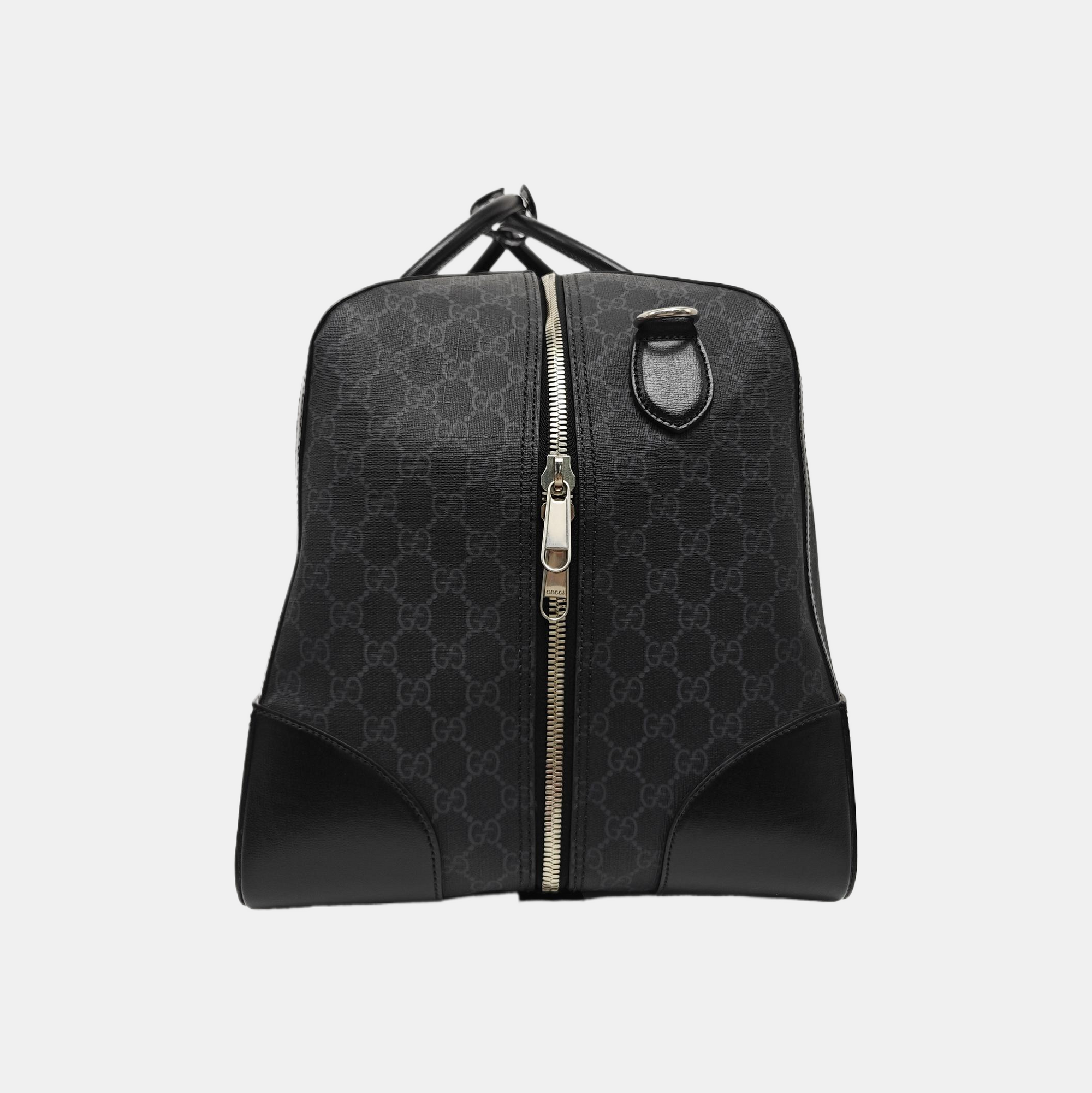 Monogram Coated Canvas Shoulder Bag Black