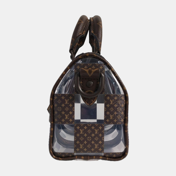 KEEPALL 25 Monogram Coated Canvas Brown