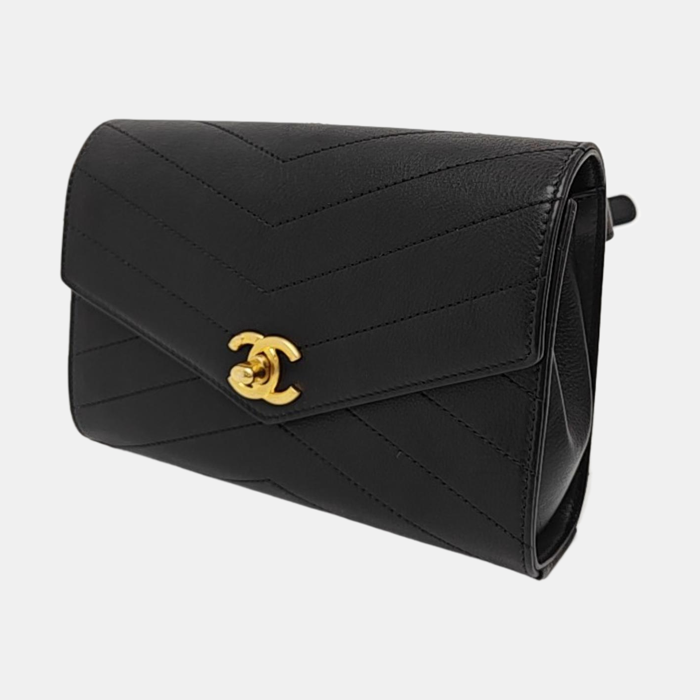 Quilted Calfskin Belt Bag Black