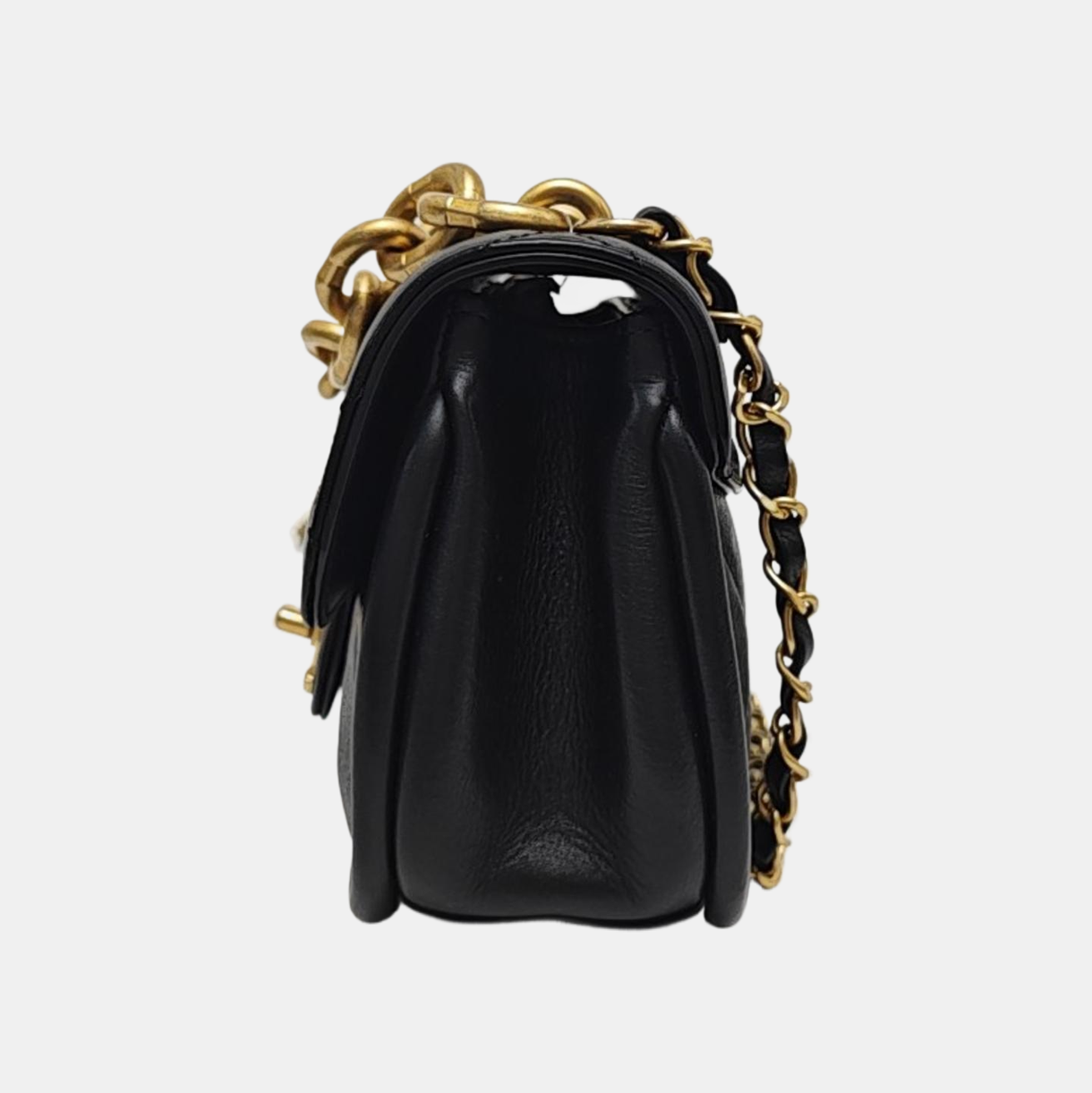 Quilted Calfskin Shoulder Bag Black