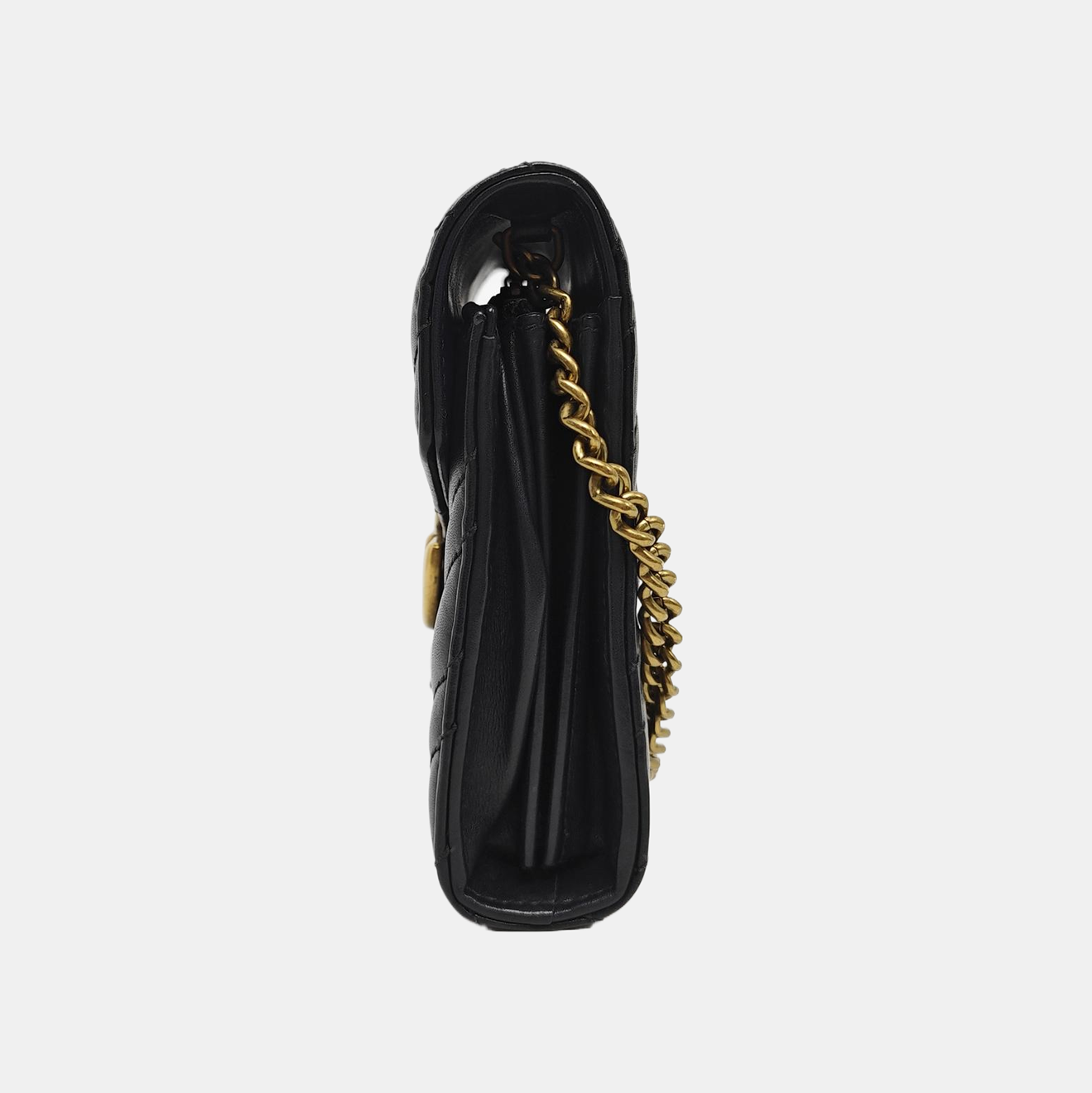 GG Marmont Mini Chevron Calfskin Black