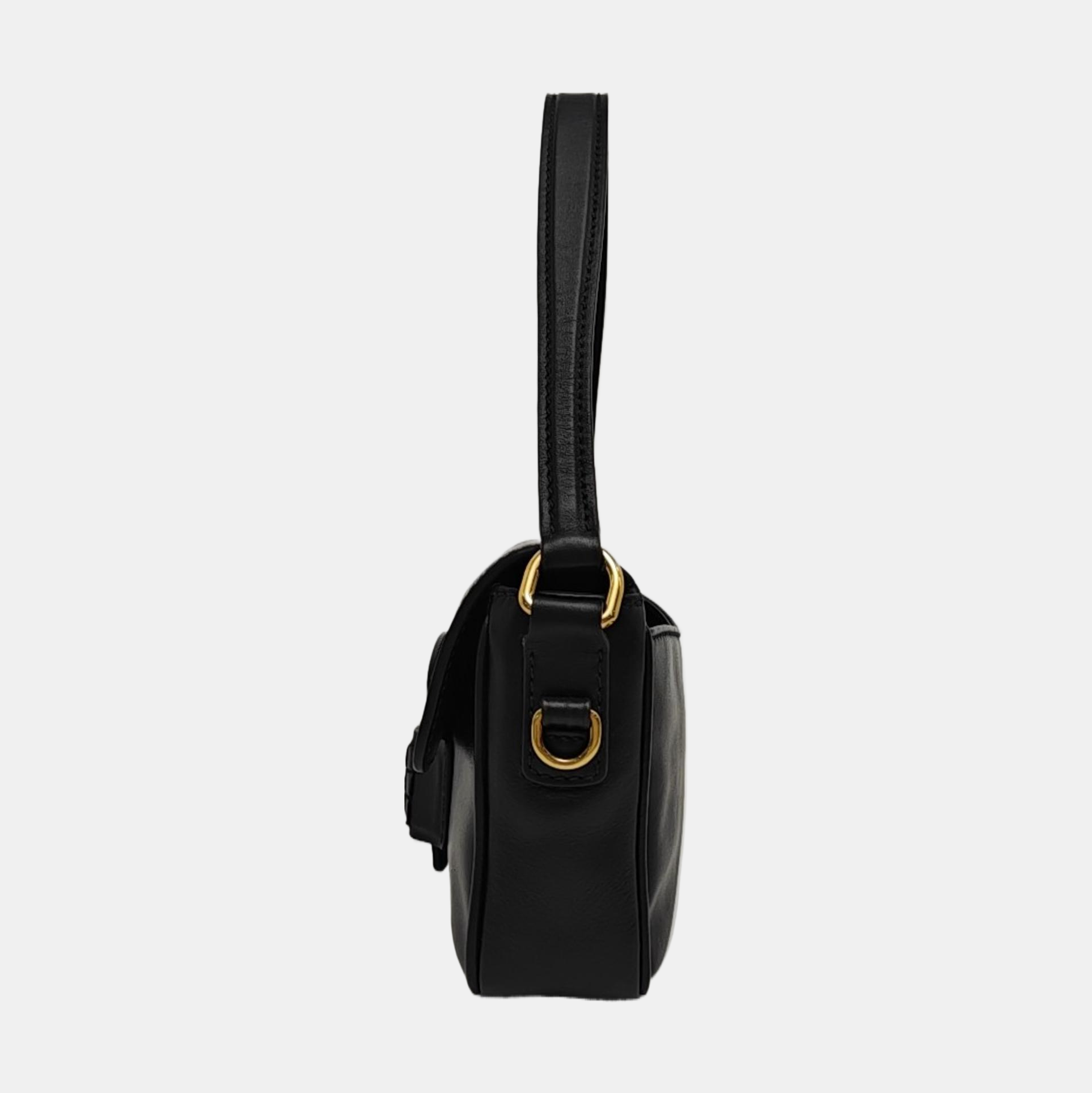 Calfskin Shoulder Bag Black