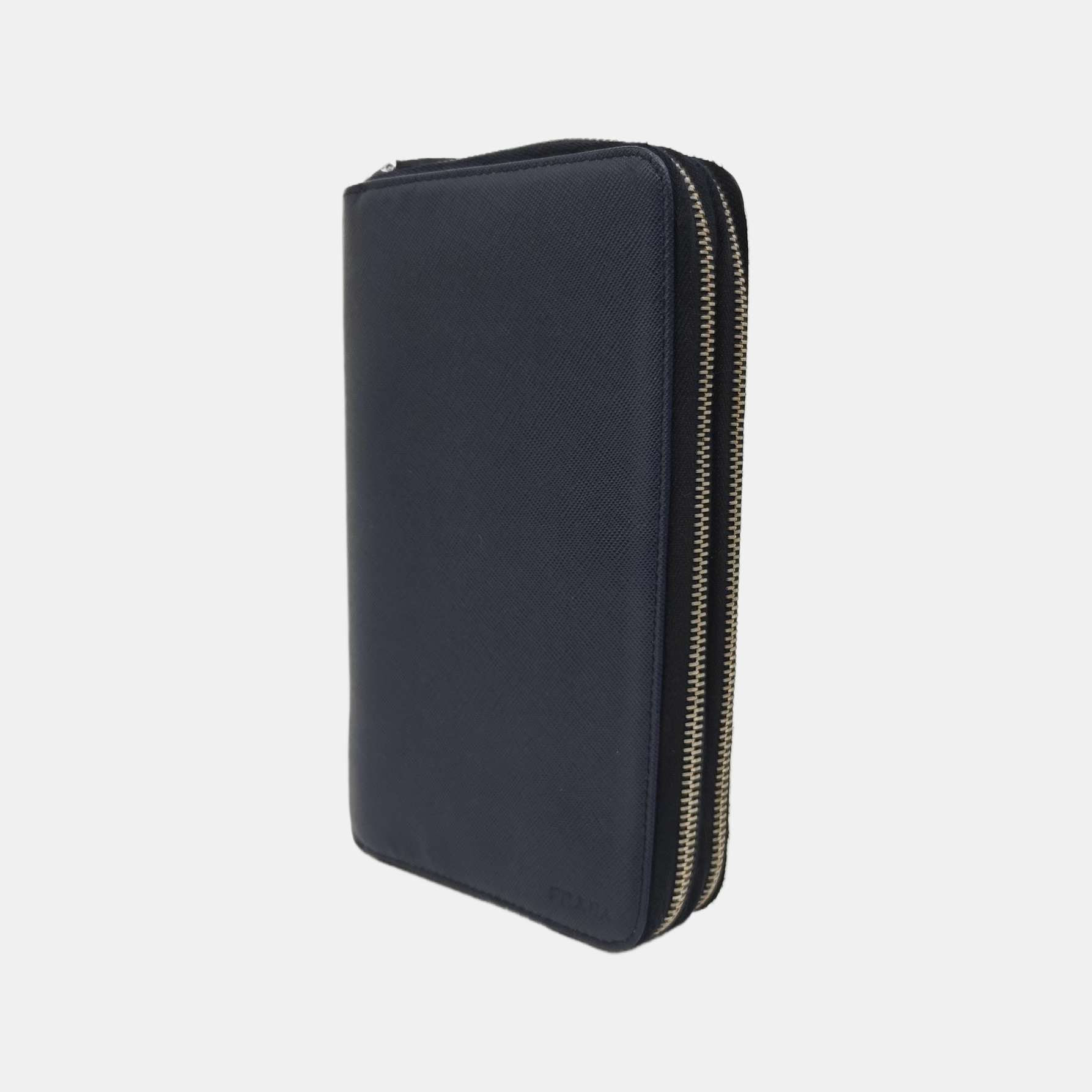 Saffiano Calfskin Clutch Blue