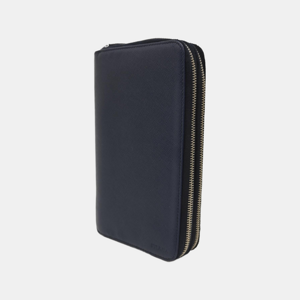 Saffiano Calfskin Clutch Blue