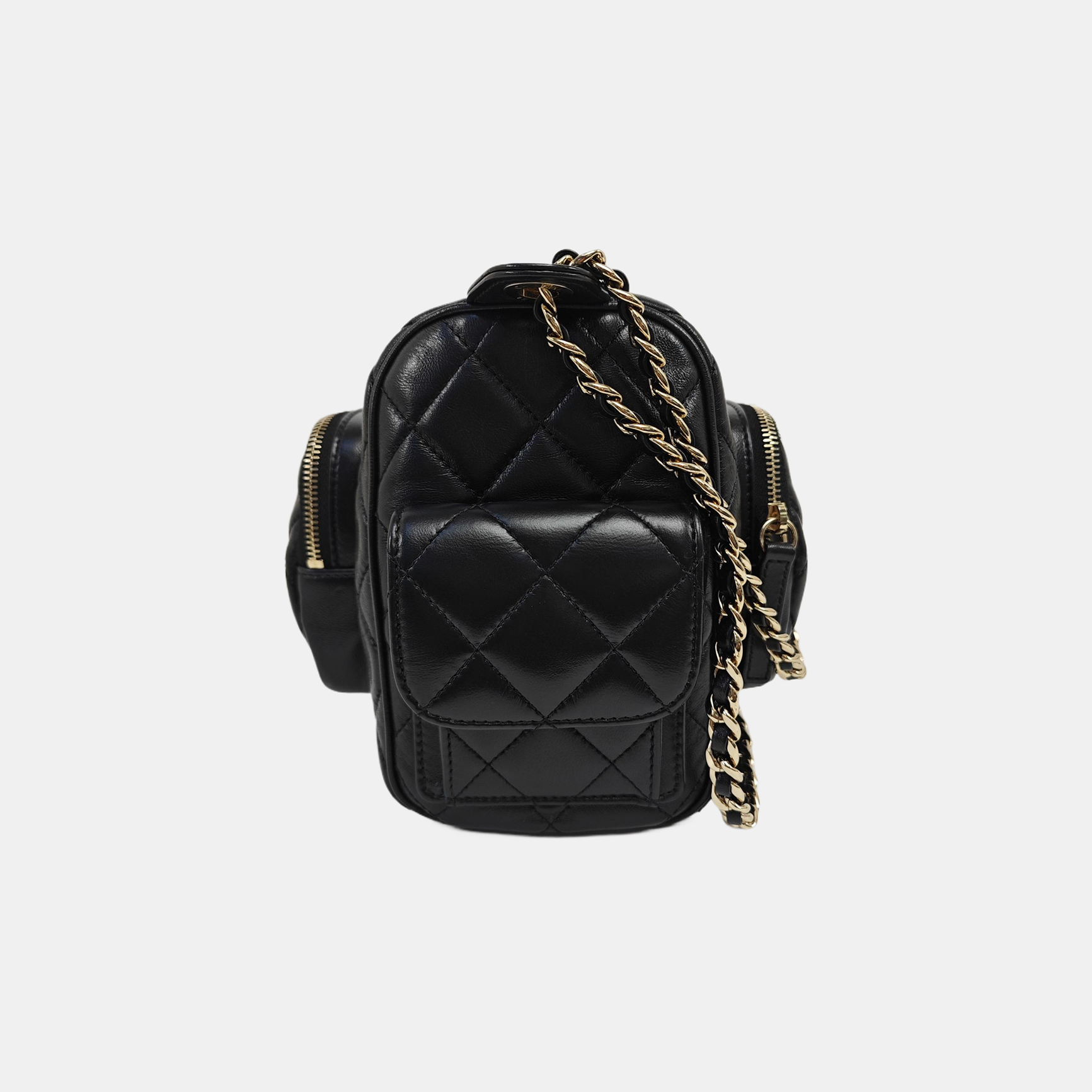 Quilted Lambskin Large Black