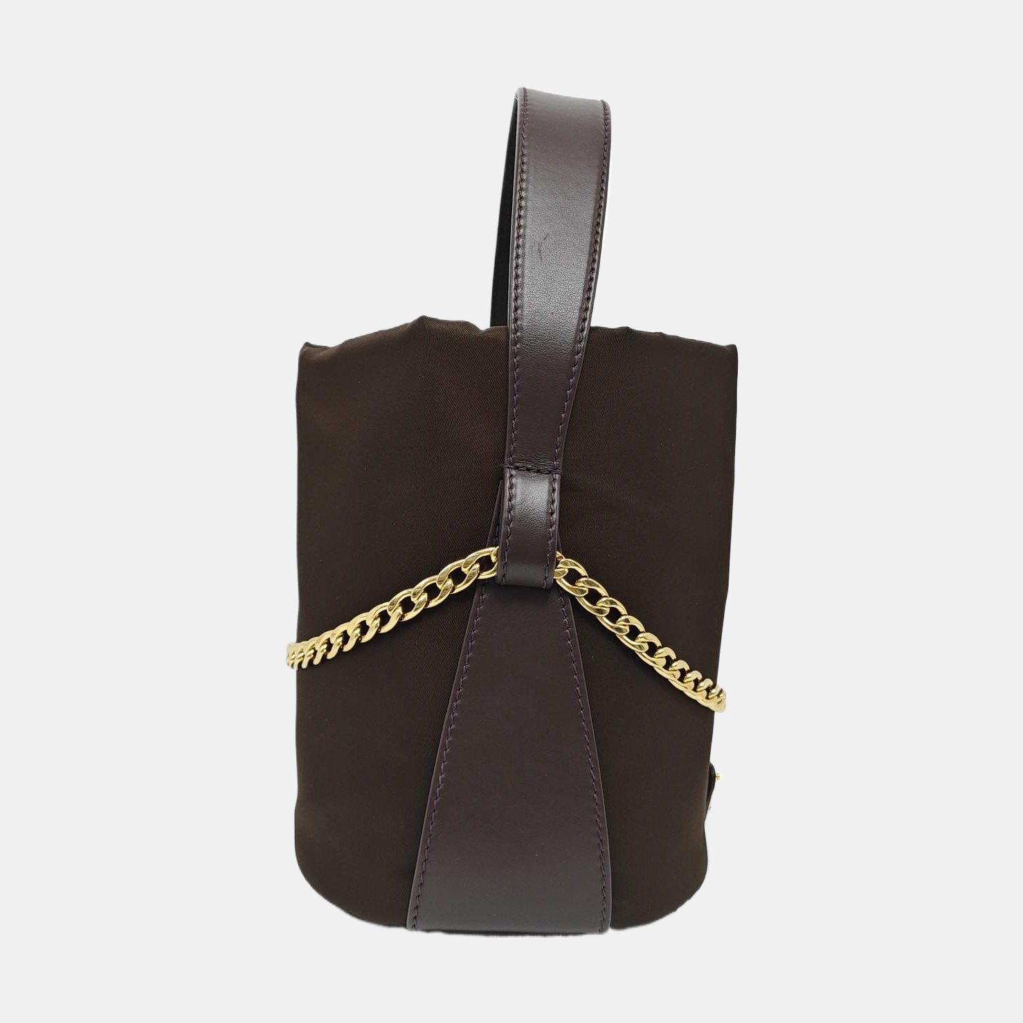 Nylon Bucket Bag Brown