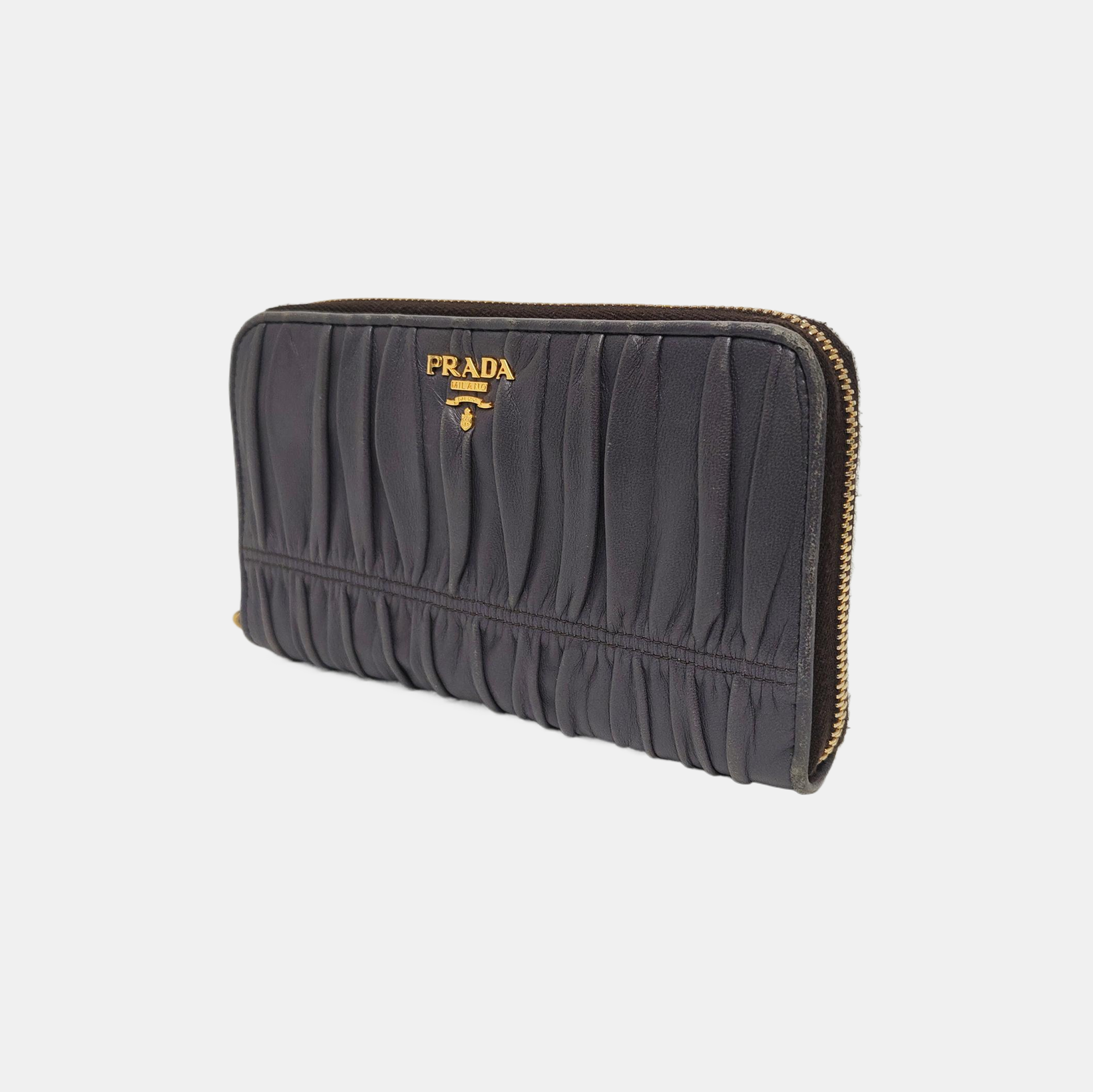 Fold Wallet Quilted Lambskin Gray Wallet