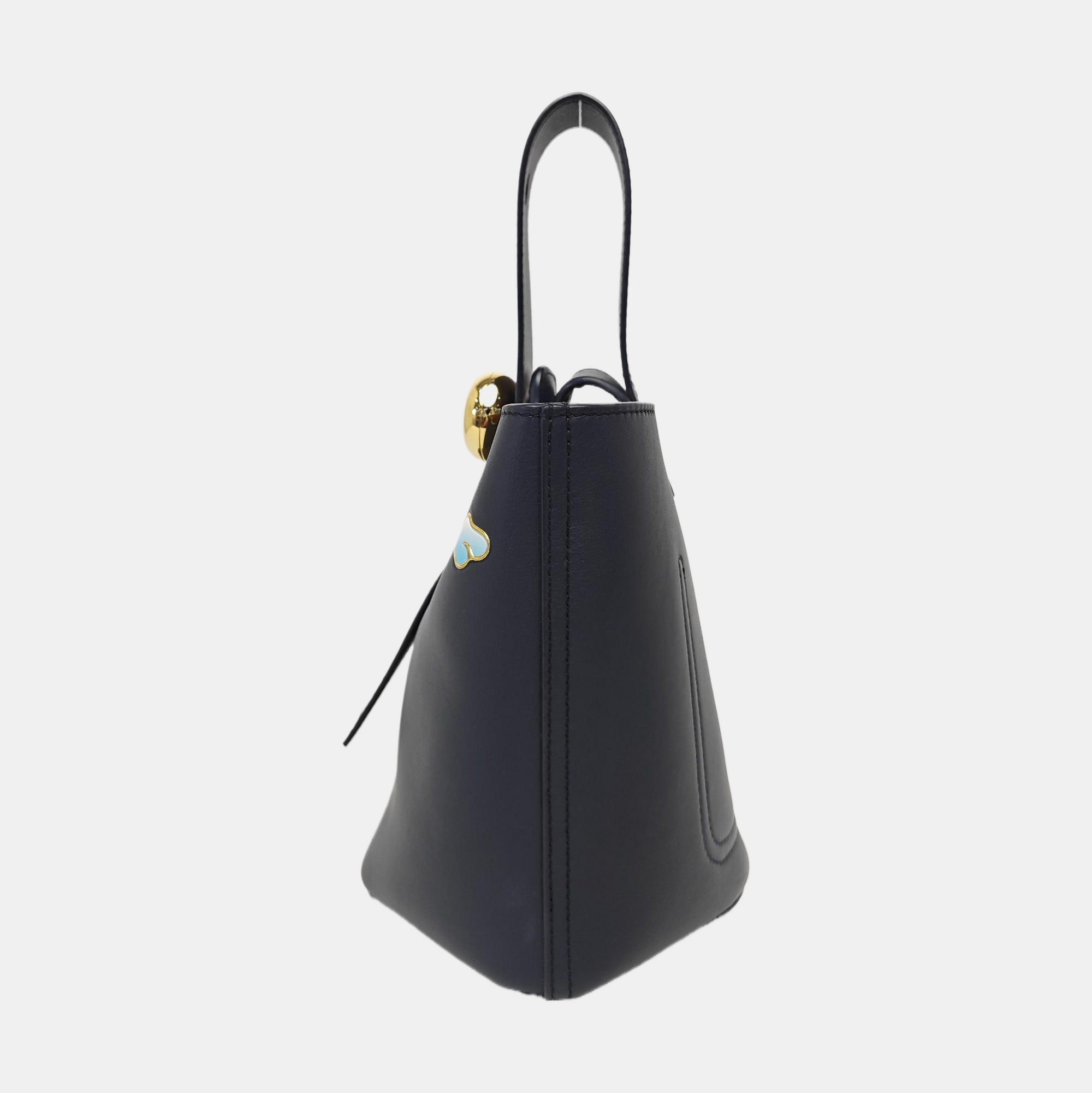 Pebble Bucket Mini Calfskin Blue