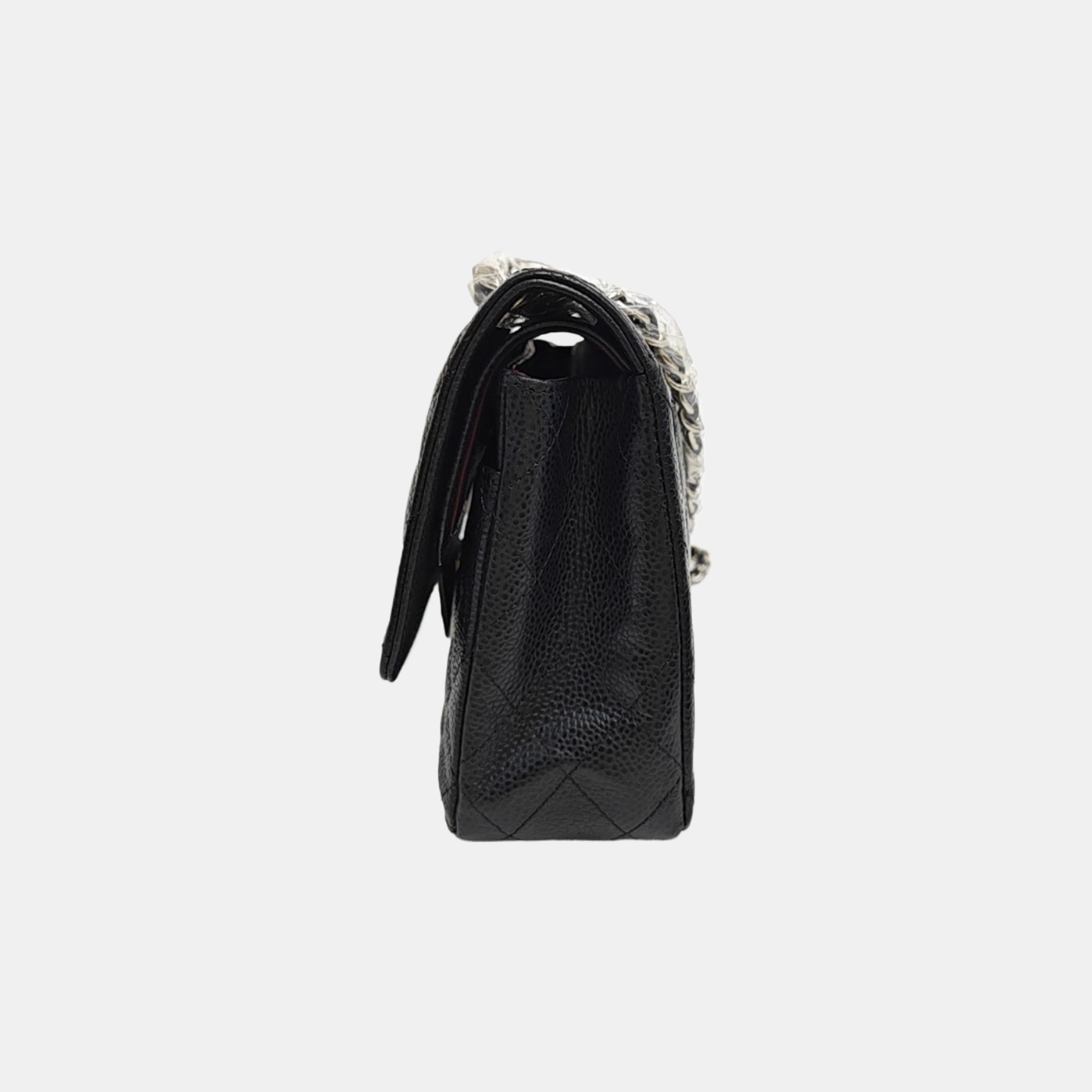 CLASSIC FLAP Medium Quilted Grained Calfskin Black