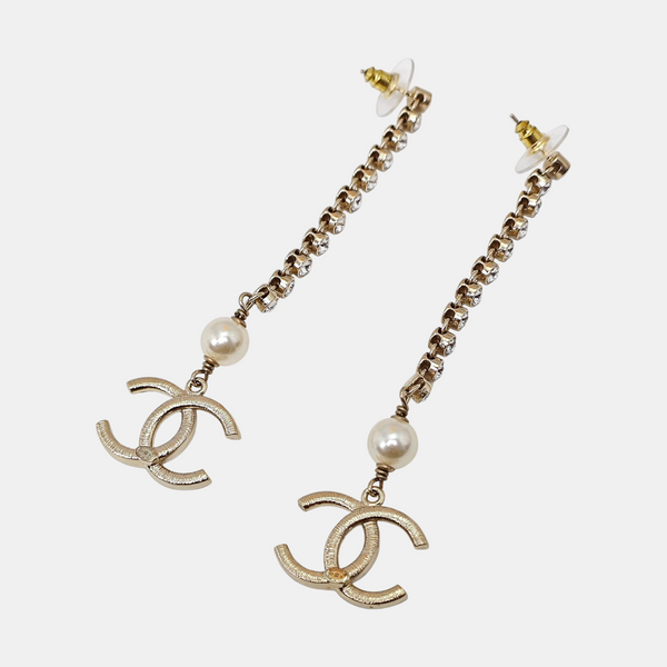 CC Logo Gold Plated Stud Earrings