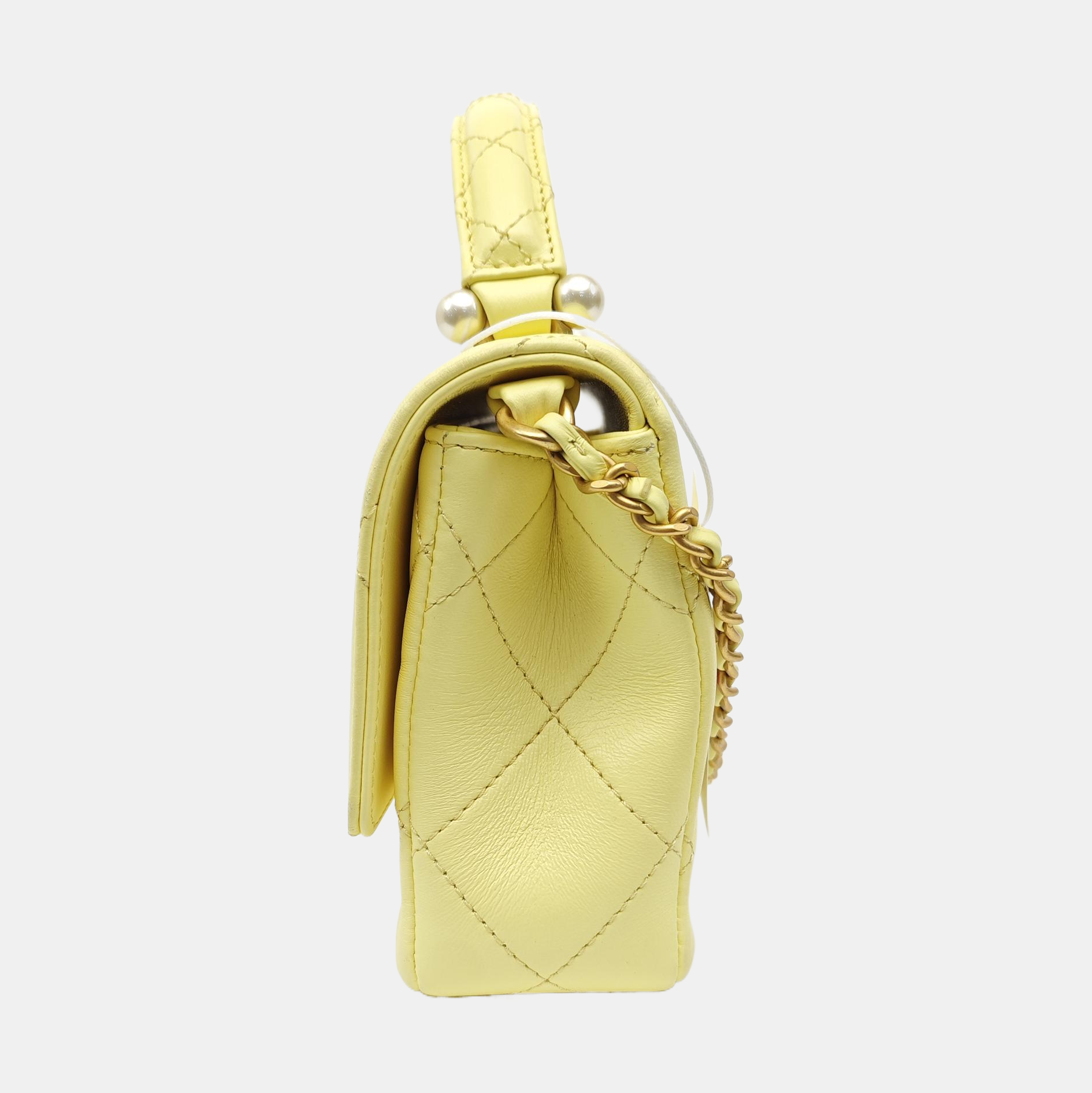 Quilted Lambskin Shoulder Bag Yellow