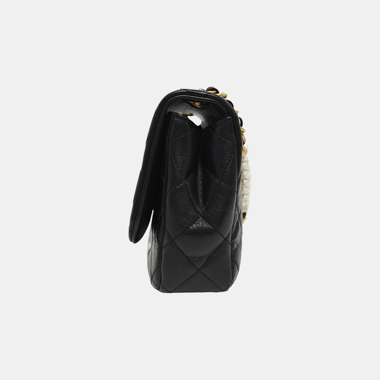 Quilted Calfskin Crossbody Bag Black