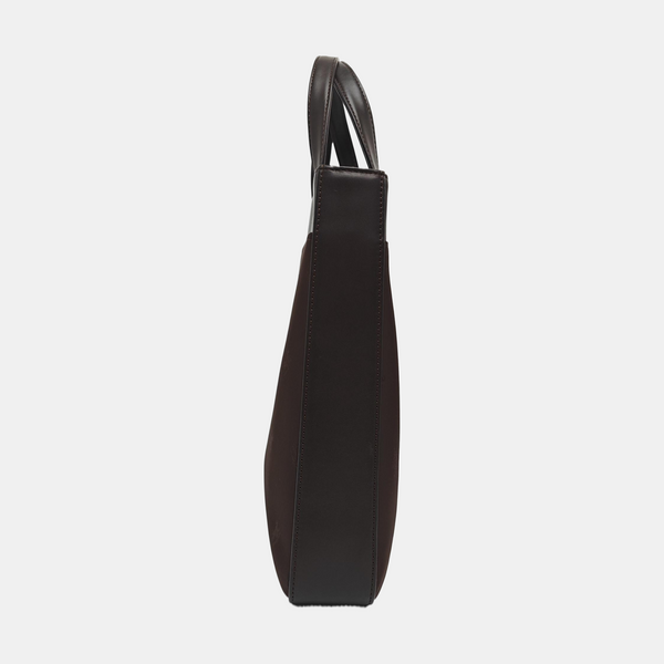 Fabric Top Handle Bag Brown