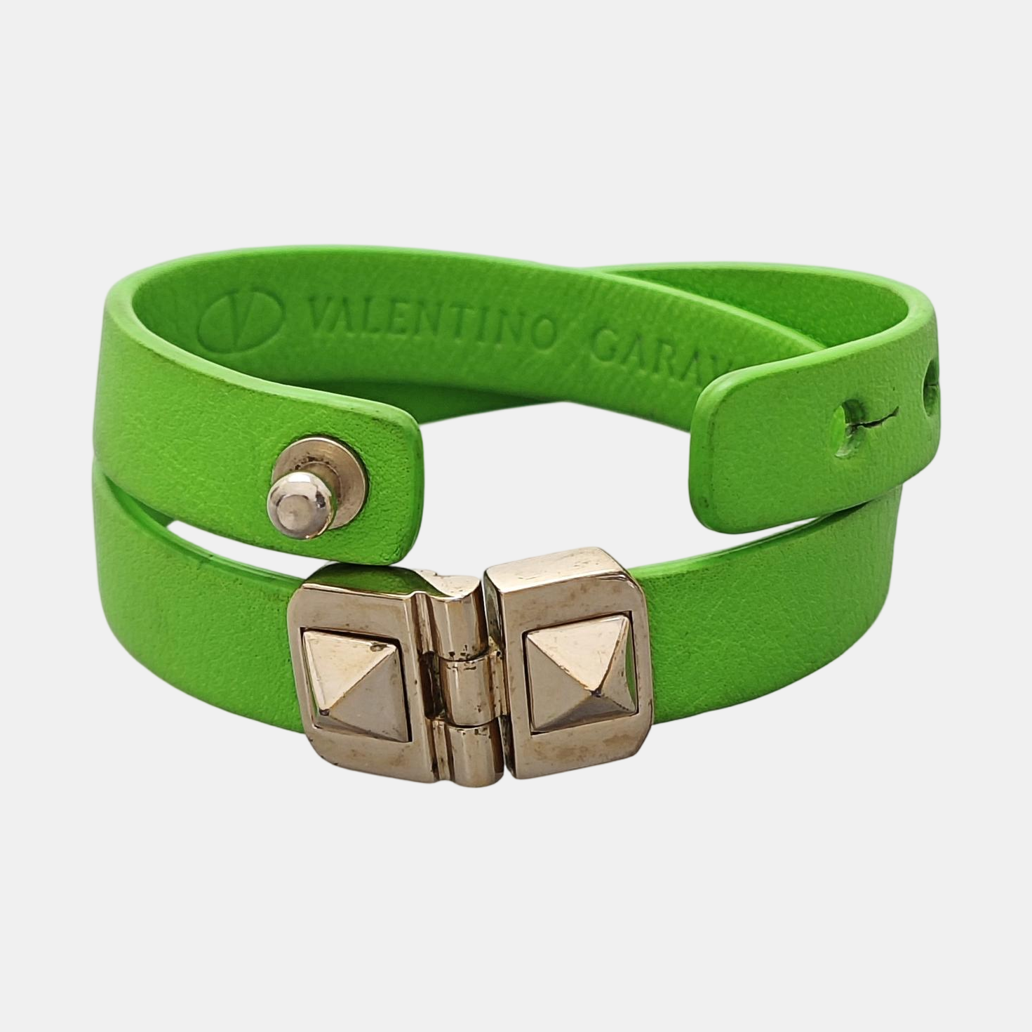 Leather Green Bangle