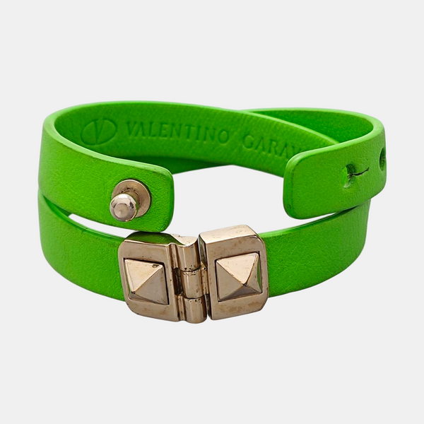 Leather Green Bangle