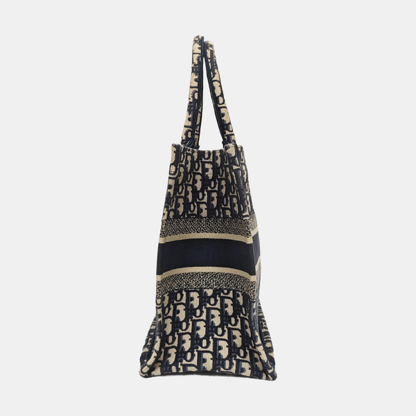 Book Tote Medium Oblique Canvas Blue