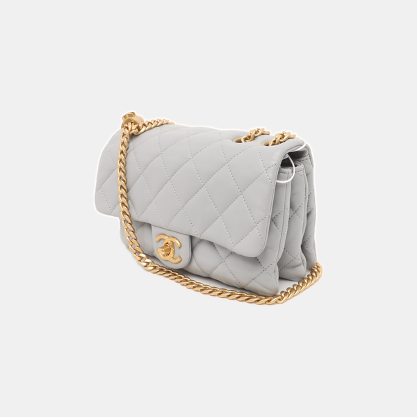 CLASSIC FLAP Mini Quilted Lambskin Gray