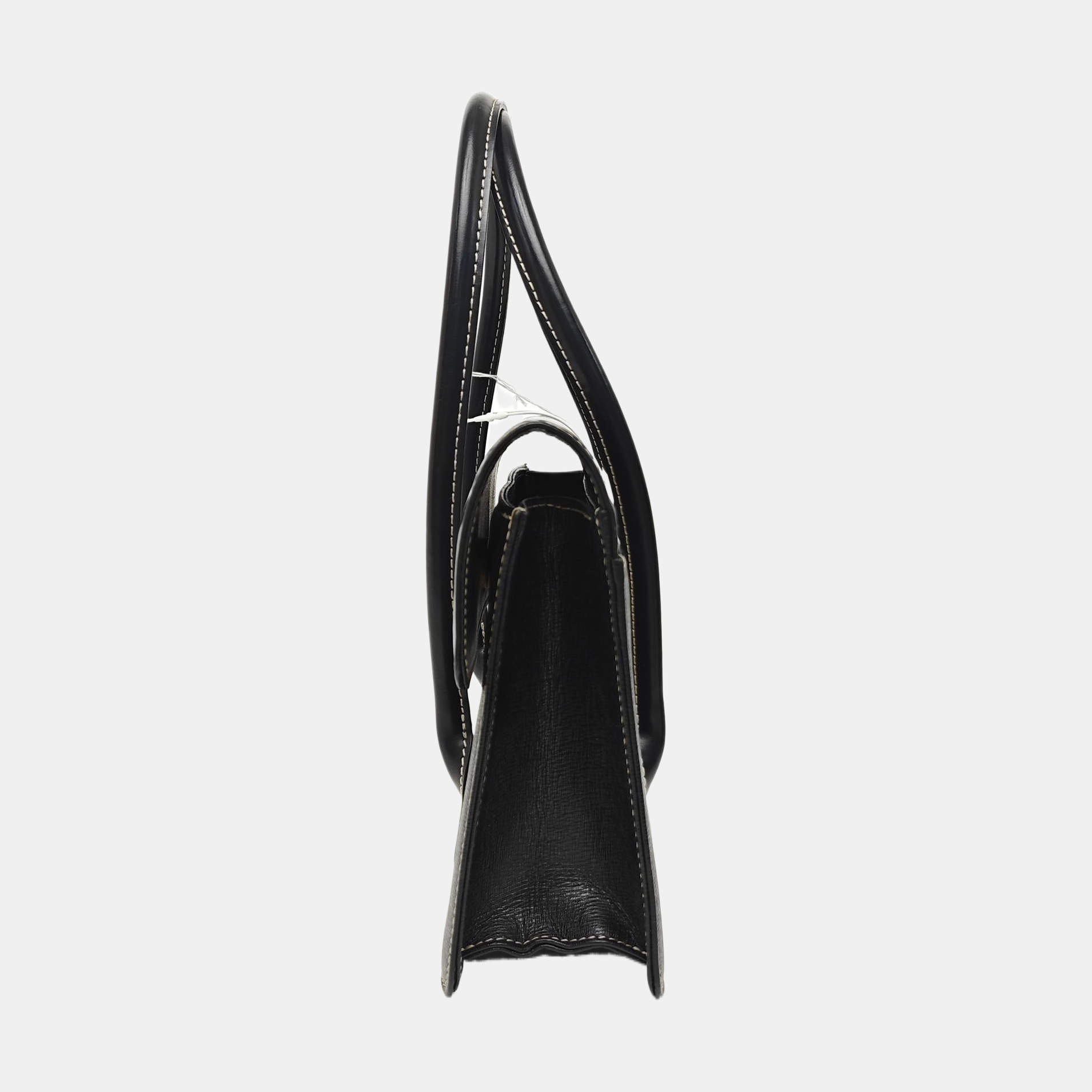 Calfskin Top Handle Bag Black