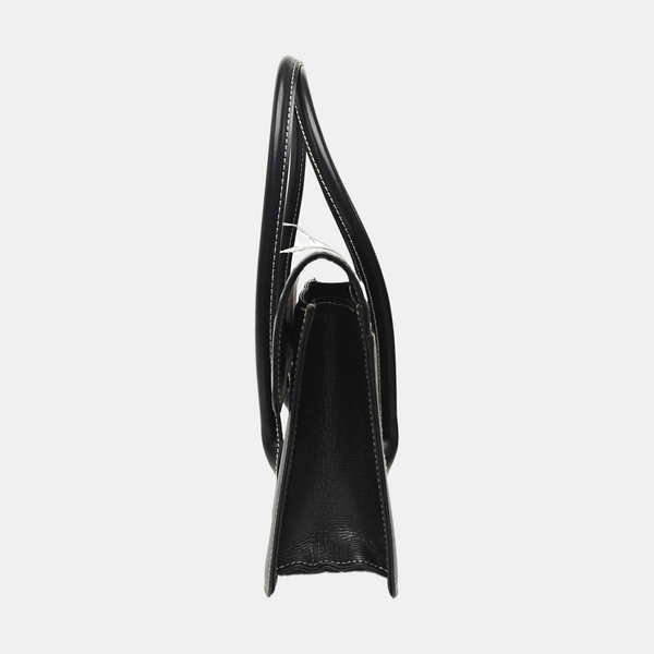 Calfskin Top Handle Bag Black