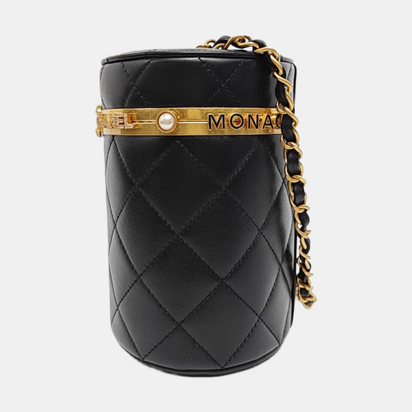 Authenticated pre-owned  VANITY CASE Small Quilted Lambskin Black - Crossbody Bag at Looply