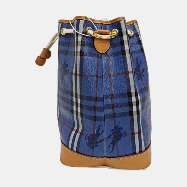 Coated Canvas Shoulder Bag Blue