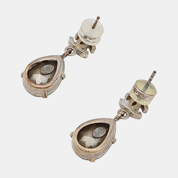 CC Logo Metal Silver Earrings