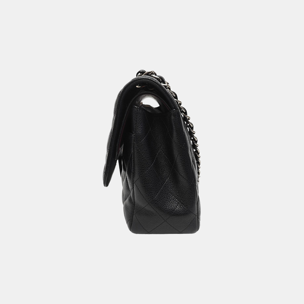 CLASSIC FLAP Jumbo Quilted Grained Calfskin Black
