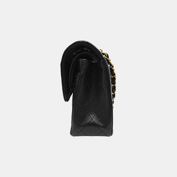 CLASSIC FLAP Small Quilted Grained Calfskin Black