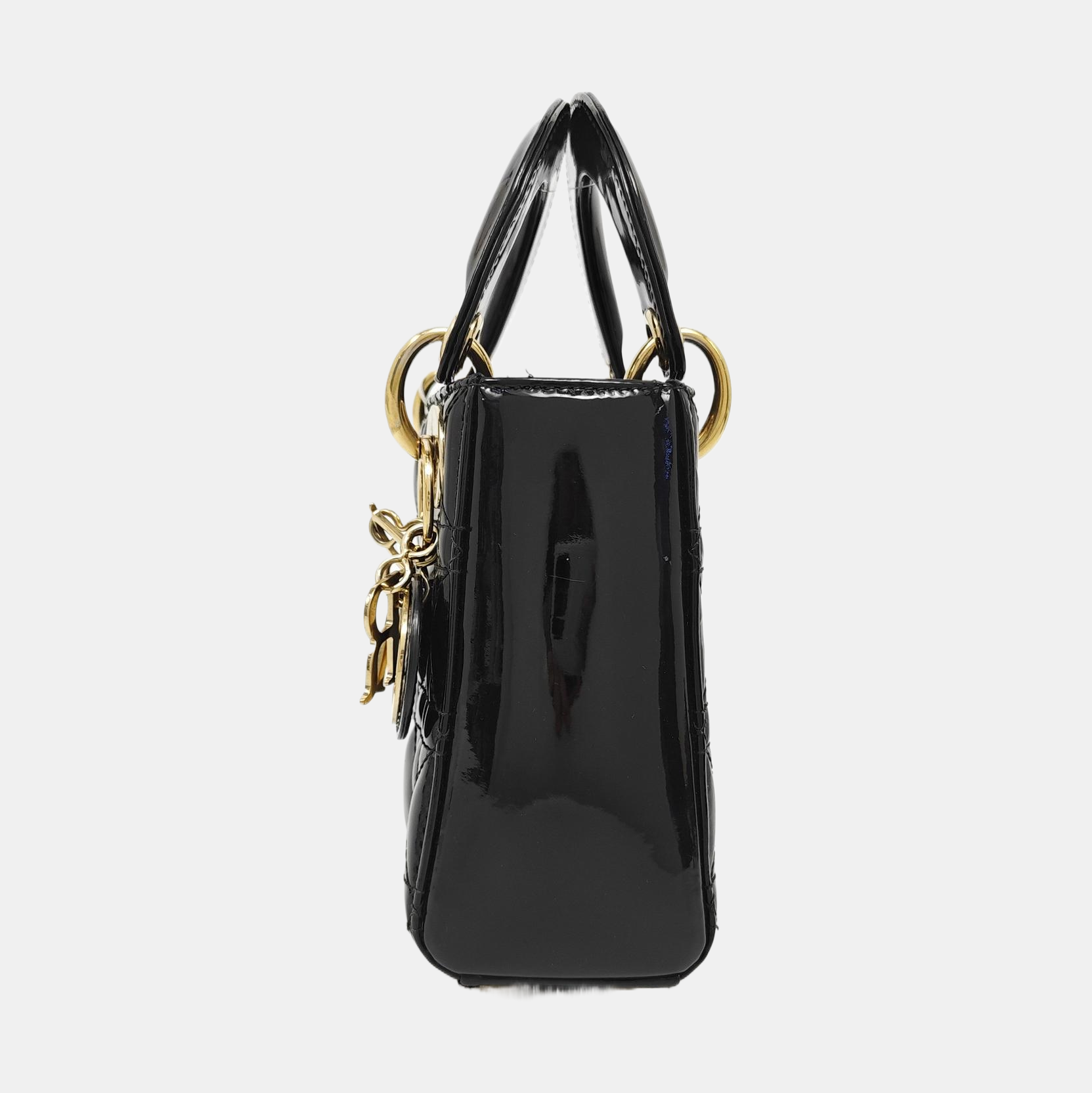 Lady Dior Mini Quilted Patent Leather Black
