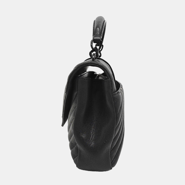 COLLEGE Medium Chevron Lambskin Black