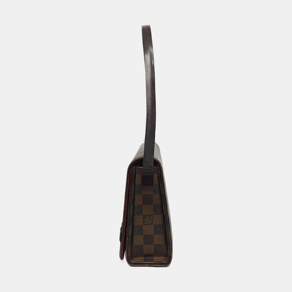 TRIBECA Damier Ebene Coated Canvas Brown