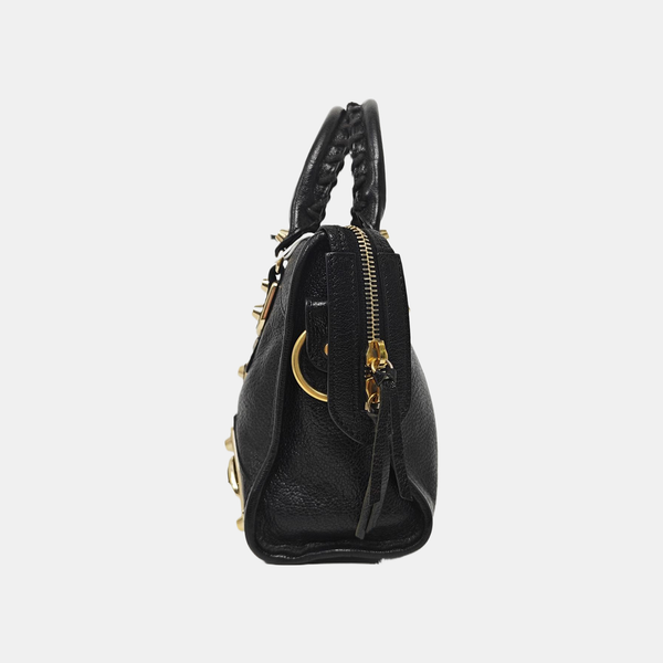 Classic Metallic Edge City Mini Lambskin Black