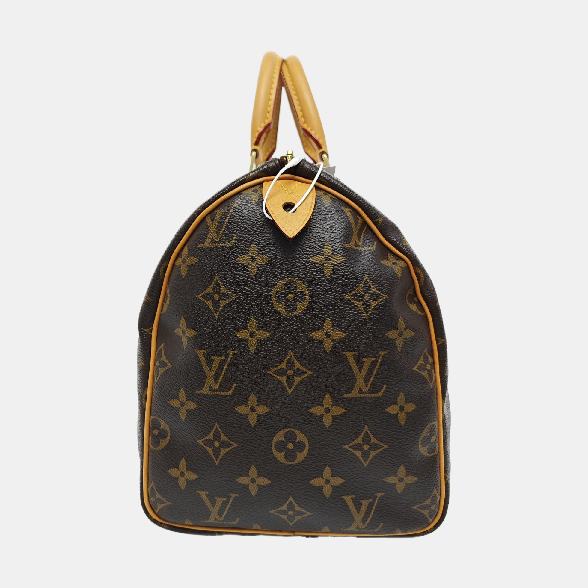 SPEEDY 30 Monogram Coated Canvas Brown
