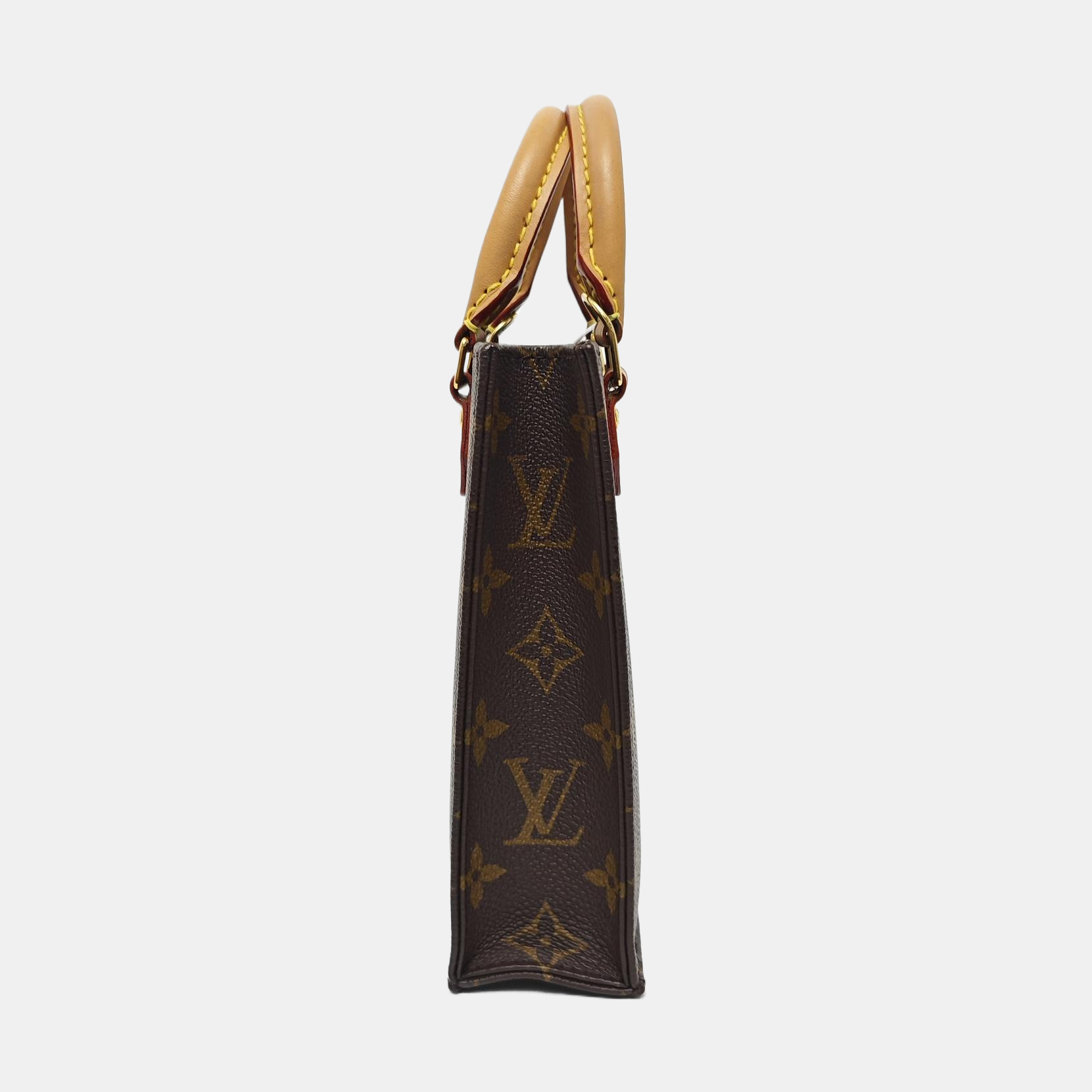 SAC PLAT Mini Monogram Coated Canvas Brown