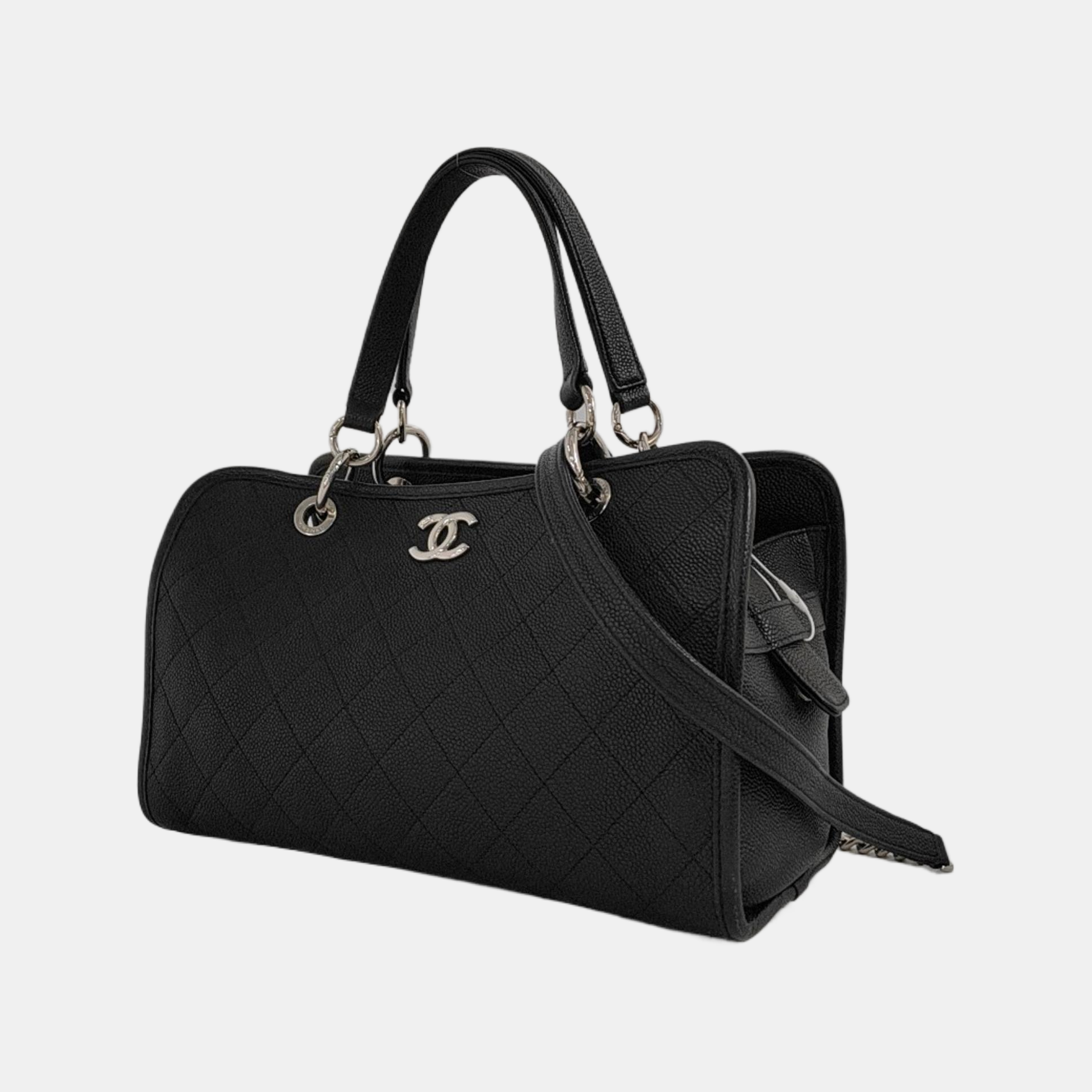 Quilted Grained Calfskin Black