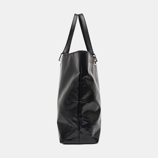 Patent Leather Top Handle Bag Black