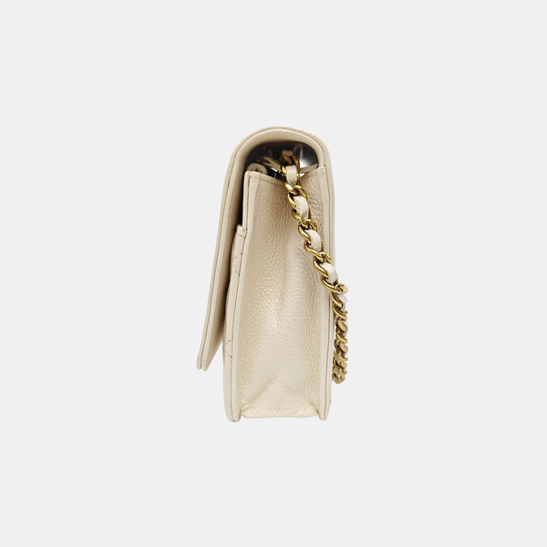 BOY CHANEL Mini Quilted Calfskin Beige