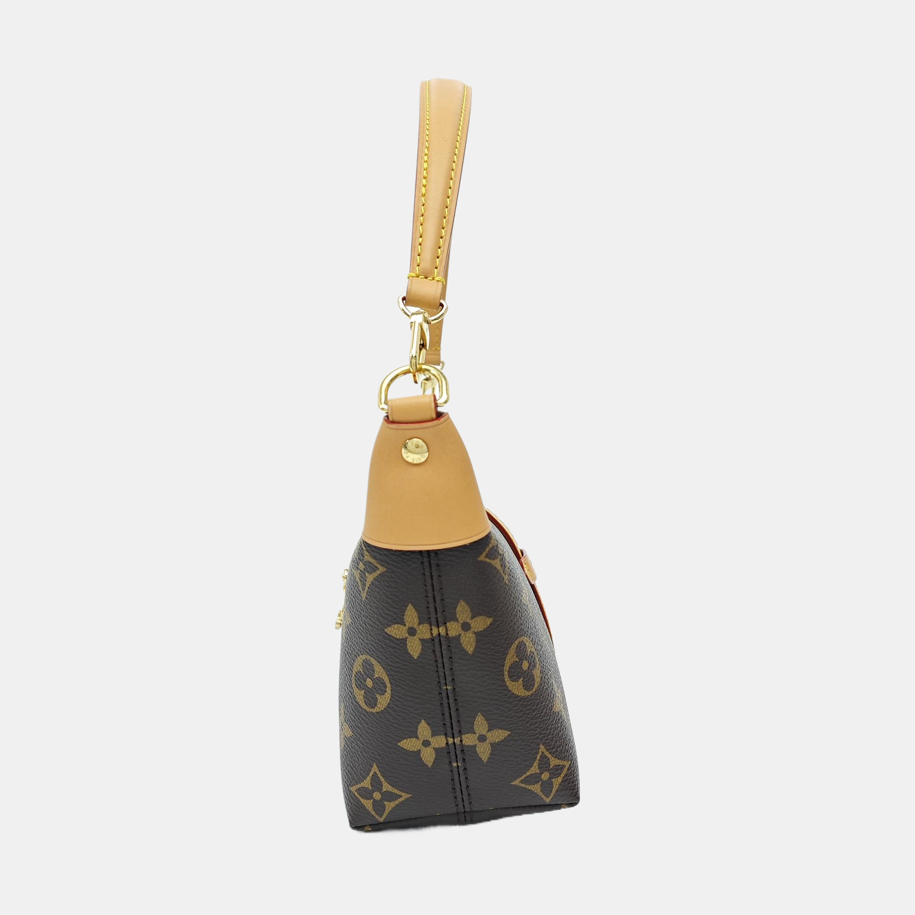 Pochette Mia Monogram Coated Canvas Brown
