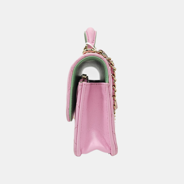 Quilted Lambskin Shoulder Bag Pink