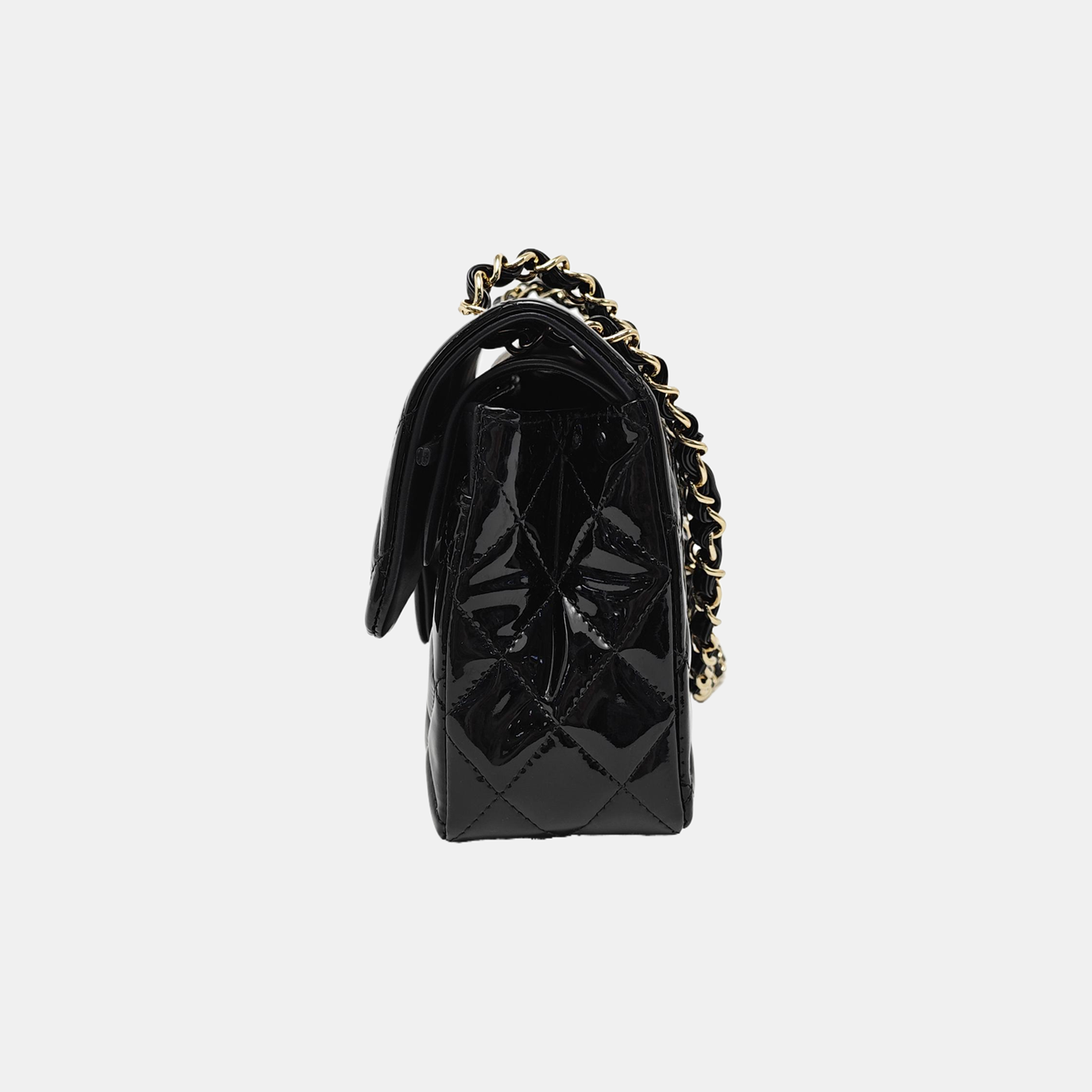 CLASSIC FLAP Quilted Patent Leather Black