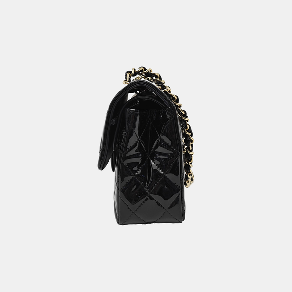 CLASSIC FLAP Quilted Patent Leather Black